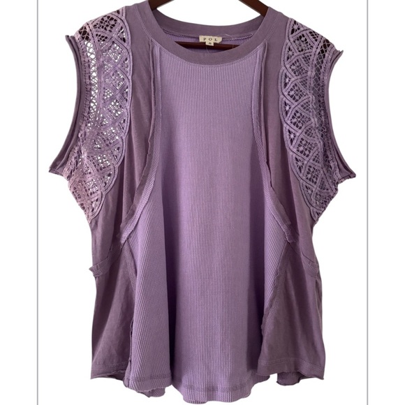 POL Mix Pattern Cuff Sleeve Tank Top NWOT - Picture 1 of 5